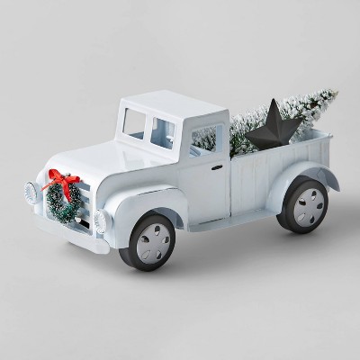 Decorative Metal Truck with Tree and Star White - Wondershop™