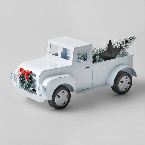 Decorative Metal Truck with Tree and Star White - Wondershop™ - image 1 of 3