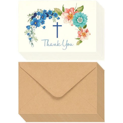 Juvale 48 Pcs Thank You Cards Bulk Set, Floral Watercolor Blank Note With  Envelopes : Target