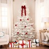 Northlight Pre-Lit Medium IPT Artificial Flocked Garden Christmas Tree - 6.5' - Warm White LED Lights - 2 of 4