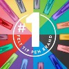 Paper Mate Flair 8pk Dual Brush Pens Multicolored: Porous Point 0.7mm Felt Tip Double Sided Pens for Art & Stationery - 3 of 4