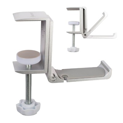 Insten Headphone Hanger & Holder for All Headset - Under Desk Clamp Mount Stand for Gaming Headphones, Beats, Bose, Sony Wireless, Silver