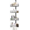 4-Tier Adjustable Corner Shower Caddy Tension Pole - Rust-Resistant Bathroom Organizer with Space-Saving Shelves - 3 of 4