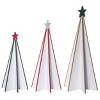 Transpac Wood 19 in. Off-White Christmas Tiered Tree with Bead Detail Set of 3 - 2 of 3