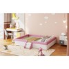 TiramisuBest Twin Size Upholstered Daybed Frame with Fence and Stairs - 3 of 4
