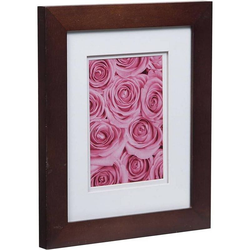 Gallery Solutions 8&#34;x10&#34; Flat Walnut Tabletop Wall Frame with Double White Mat 5&#34;x7&#34; Image, 2 of 6