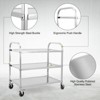 3 Tier Stainless Steel Utility Cart, Heavy Duty Rolling Kitchen Service Cart with 2 Under Shelves & 4 Wheels, for Home, Restaurants - 2 of 4