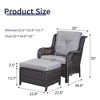 POCASSY Wicker Patio Lounge Chairs with Ottomans and Cushions, Set of 2 - 3 of 4