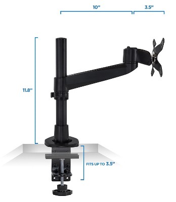 Adjustable Black Full Motion Single Monitor Desk Mount