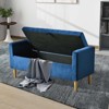 CAVINAS Rectangular Velvet Fabric Storage Ottoman Bench with 1 Pillow,Upholstered Storage Ottoman,Storage Benches for Living Room,Bedroom - 2 of 4