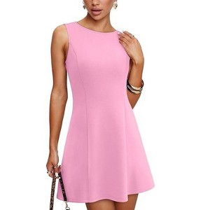 Coolmee Women's Summer A-Line Sleeveless Scoop Neck Club Party Formal Mini Dresses - 1 of 4