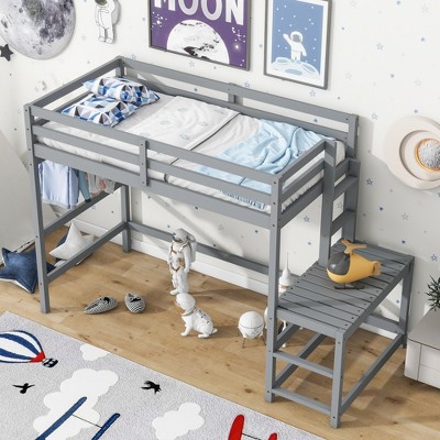 House Platform Beds with Slat Kit,Montessori Bed Frame w/House Roof for Kids