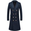 Lars Amadeus Men's Notch Lapel Double Breasted Slim Fit Winter Overcoats - 2 of 4