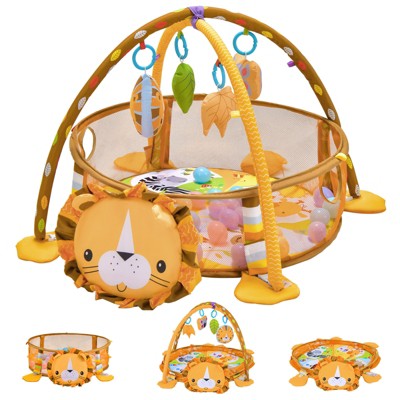 Image of Costway Baby Play Gym, 4-in-1 Baby Play Center w/ Soft Padding Mat & Arch Design