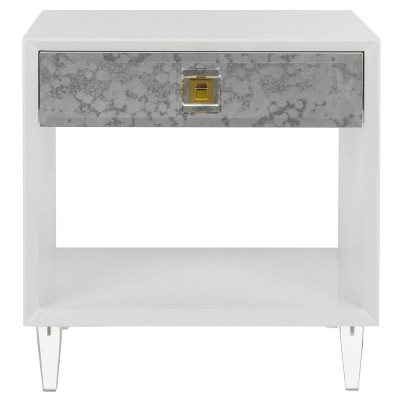 Arcelia Eglomise Side Table White - Safavieh
