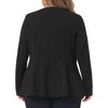 Agnes Orinda Women's Plus Size Office Work Double Lapel Button Peplum Blazers - 4 of 4