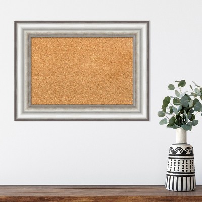 Amanti Art Silver Framed Natural Cork Bulletin Board