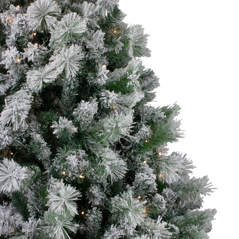 Northlight 7.5' Pre-Lit Flocked Somerset Spruce Artificial Christmas Tree - Clear Lights, 3 of 7