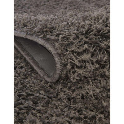 Lavish Gray Square Synthetic Shag Rug for Kids' Rooms