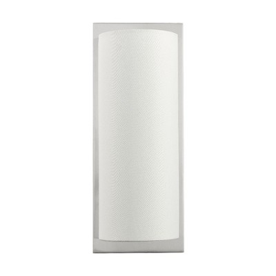 Brushed Nickel 2-Light Sconce with Off-White Fabric Shade