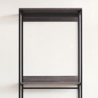 Monica Rustic Gray Wood and Metal Walk-In Closet Organizer