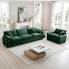 Mid-Century Modern 2-Piece Sofa Set, One 3-Seater and One Single Seat with Arm and Throw Pillows for Living Room - 2 of 4