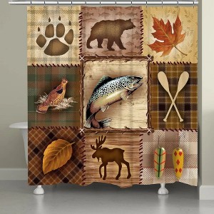 Laural Home Plaid Lodge Patch Shower Curtain - 1 of 1