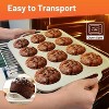 JDICTION 2 Pack Silicone Muffin Pan with Metal Frame, 12 Cup Cupcake Tray, BPA Free Baking Mold, Oven & Dishwasher Safe - 4 of 4