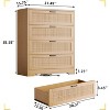 4-Drawer Rattan Dresser with Power Outlets, Modern Wooden Storage Chest for Bedroom, Living Room, Hallway,  Entryway - 2 of 4
