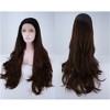 Unique Bargains Women's Long Natural Curly Lace Front Wigs with Wig Cap 24" Black Gradient Dark Brown 1PC - 3 of 4