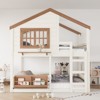 KWPZQEB Solid Wood Bunk Bed, House Shaped Bunk Bed with Safety Fencing and Bookshelf, House Bunkbeds for Kids - 2 of 4