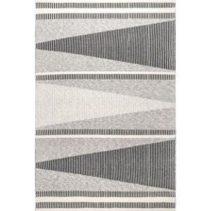 Nuloom Estella Modern Geometric Cotton Flatweave Indoor Area Rug - Grey 5' x 8' - 1 of 4