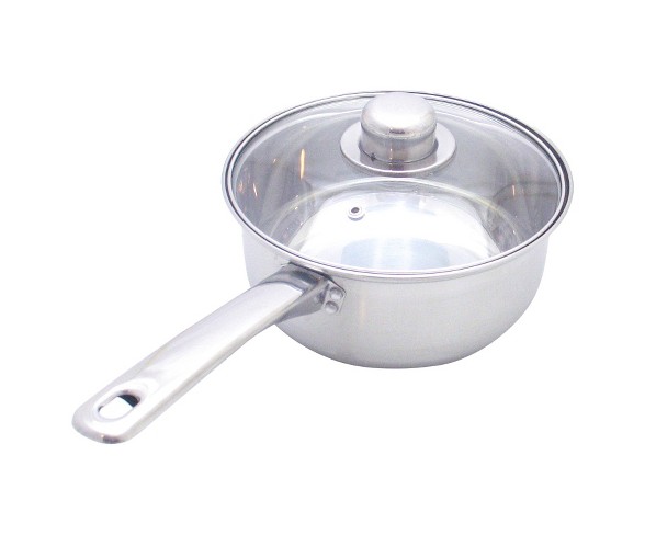 Gourmet Chef 3qt Stainless Steel Saucepan with Glass Lid