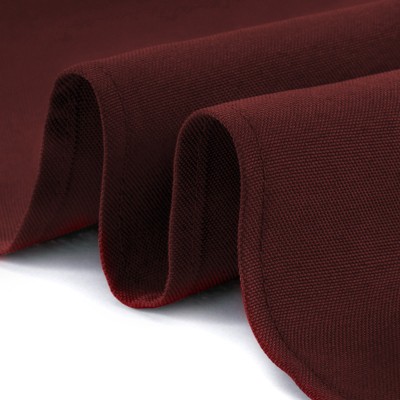 Burgundy Round Polyester Fabric Tablecloth, 90 Inch Diameter