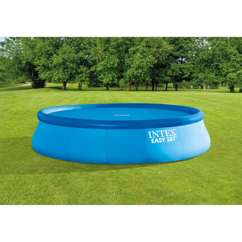 Intex 15' Round Vinyl Float Solar Cover for Swimming Pools with Drain Holes - Blue (29023E), 4 of 7