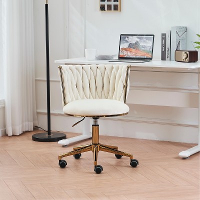 Office Desk Chair, Upholstered Home Office Desk Chairs with Adjustable Swivel Wheels
