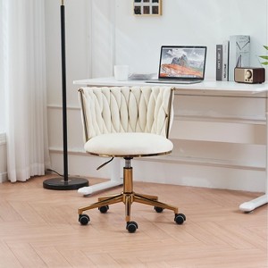 Office Desk Chair, Upholstered Home Office Desk Chairs with Adjustable Swivel Wheels - 1 of 4