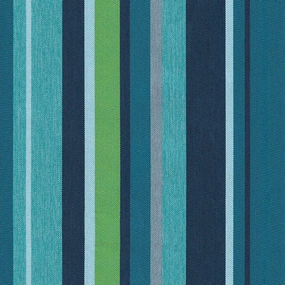 Blue and Green Stripe Outdoor Chaise Lounge Cushion, 70" x 22.5"