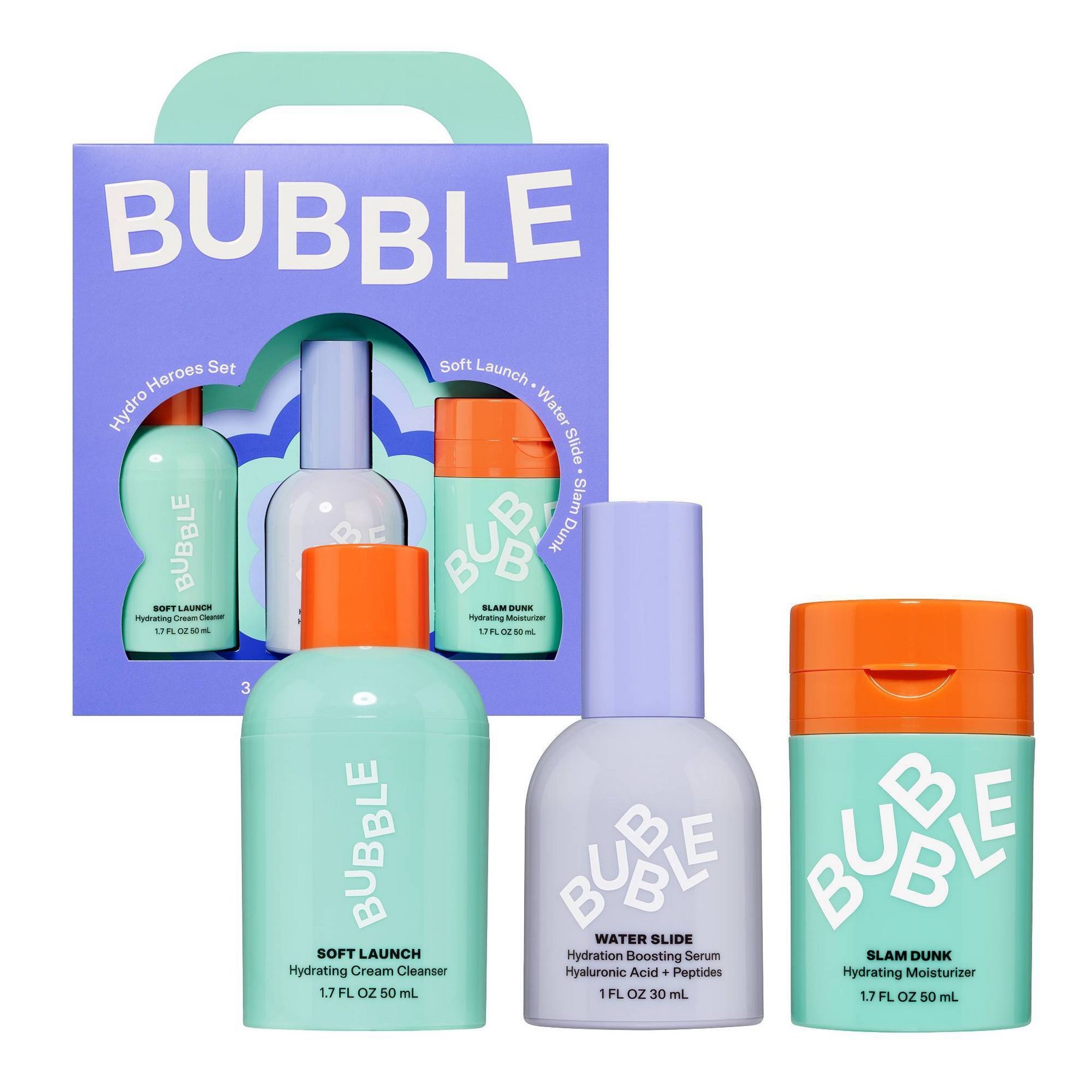Bubble Skincare Hydro Heroes 3-Step Hydration Routine Kit