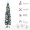 6' Artificial Pencil Christmas Trees Holiday Decoration with Colorful LED Lights, Steel Base - 4 of 4