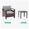 Sonkuki 3 Pieces Patio Chairs & Side Table, PE Rattan Wicker Patio Furniture with Washable Cushion - 3 of 4