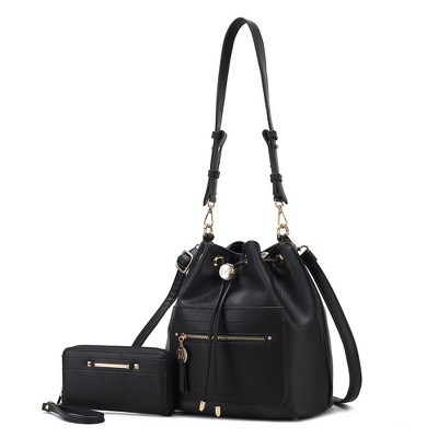 MKF Collection Larissa Vegan Leather Women’s Bucket Hobo Handbag with Wallet by Mia K