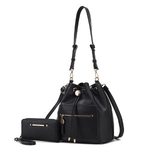 MKF Collection Larissa Vegan Leather Women’s Bucket Hobo Handbag with Wallet by Mia K - 1 of 4