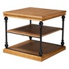 Baxton Studio Sebastian Traditional Industrial Oak Brown Finished Wood and Black Metal 3-Tier End Table - 2 of 4