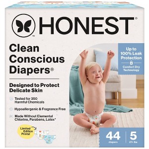 The Honest Company Clean Conscious Disposable Diapers - Ocean Bottoms & Chilly Cheeks - 1 of 4