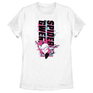 Women's Spider-Man: Across the Spider-Verse Spider Gwen Paint Splatter T-Shirt - 1 of 4