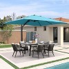 PURPLE LEAF Rectangle Patio Umbrella with Base Large Cantilever Outdoor Offset Umbrella with 360-degree Rotation for Garden Deck Backyard Pool - 2 of 4