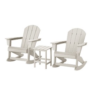 WestinTrends 3 Piece set Outdoor Patio Poly Adirondack rocking chairs with side table - 1 of 4