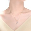 Guili Sterling Silver Rose Gold-Plated Pendant with Clear Round CZ and Small Halo in White, Green, Gold, Rose Gold, or Purple—Elegant and Refined. - 3 of 3