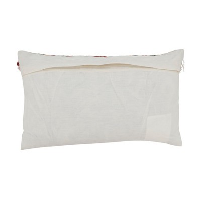 Rust Multicolor Cotton Fringe Throw Pillow Cover 16 x 24